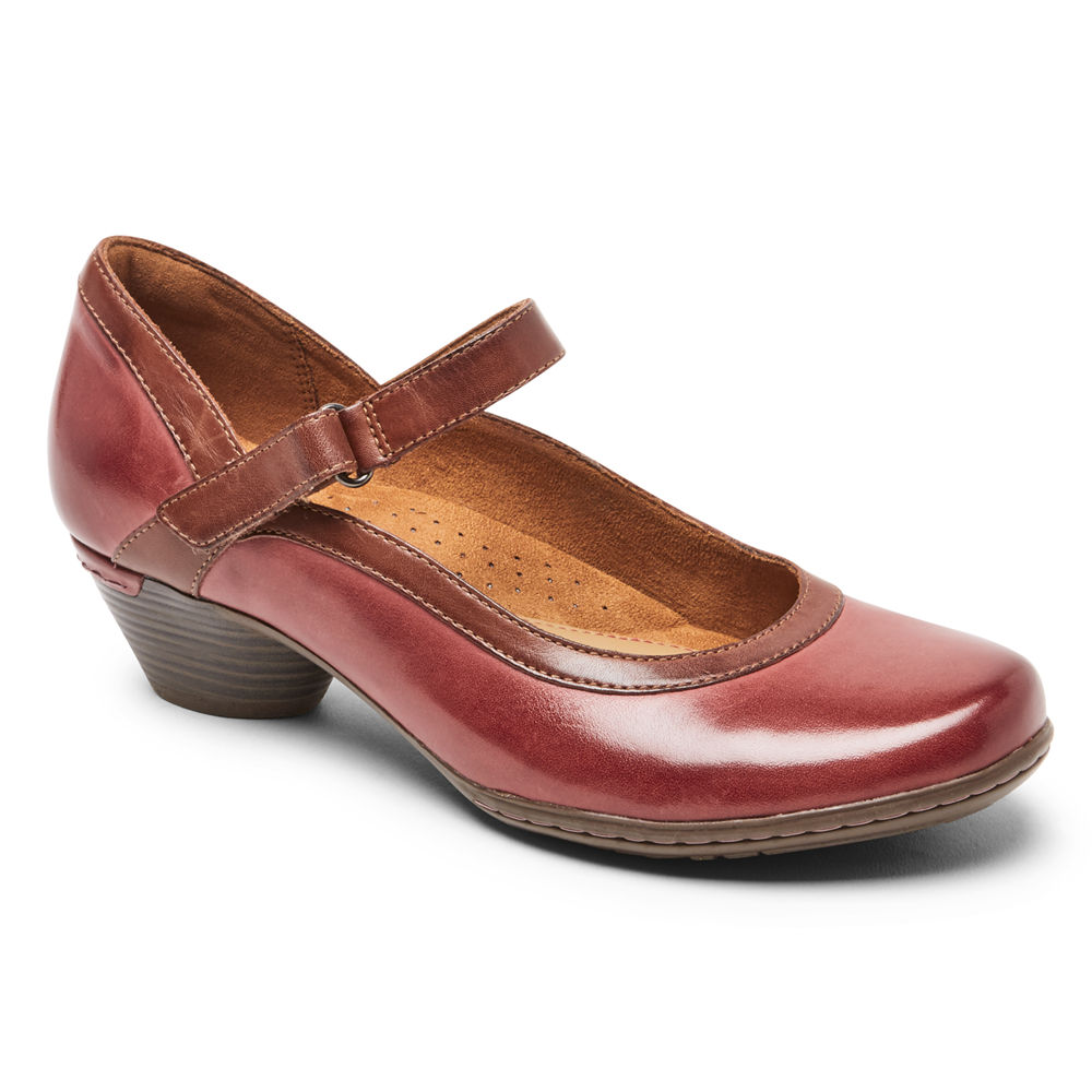 Rockport Flats For Womens Red - Cobb Hill Laurel Mary Jane - WZ5678930